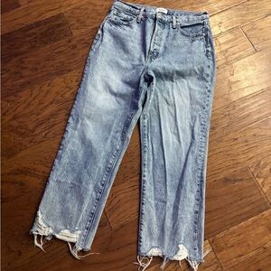 Pistola High-Rise Button Fly Straight Jeans (Size 30)